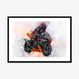 Custom Watercolor Motorcycle Portrait Bike Art Print - thumbnail 1