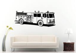 Fire Department Rescue Firetruck Truck Kids Baby Nursery Children Wall Decal Vinyl Sticker Mural Room Decor L821 - thumbnail 1