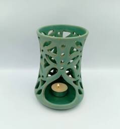 Greek Ceramics - Handmade Ceramic Tealight Lantern Turquoise Candle Holder