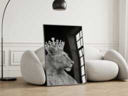 Queen Lion Print, Lioness Poster, Home Decor Wall Art Poster Black & White Photo, Gallery Wall, Modern 439 - thumbnail 1