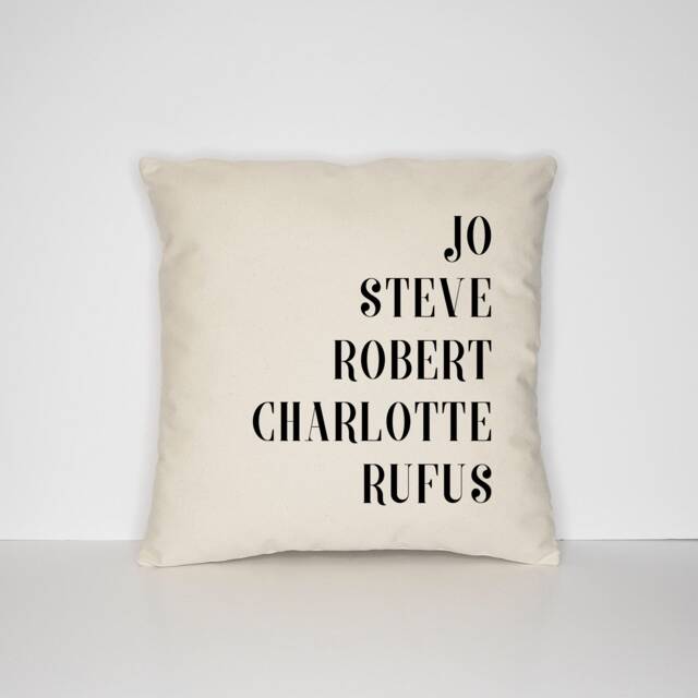 Personalized Family Names Throw Pillow Cover Custom Cotton Canvas Cushion - image 1