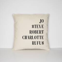 Personalized Family Names Throw Pillow Cover Custom Cotton Canvas Cushion - thumbnail 1