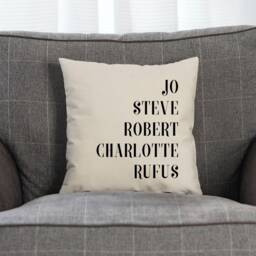 Personalized Family Names Throw Pillow Cover Custom Cotton Canvas Cushion - thumbnail 2