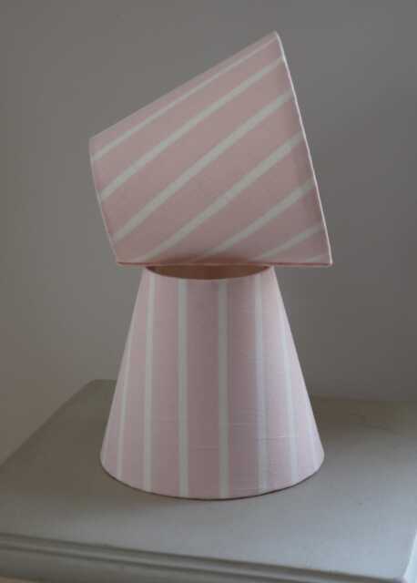 Candy Floss Pink Stripe Luxury Candle Clip Lampshade. Bespoke. Handmade. Wall Lights. Chandeliers - image 1