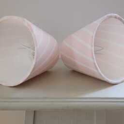 Candy Floss Pink Stripe Luxury Candle Clip Lampshade. Bespoke. Handmade. Wall Lights. Chandeliers - thumbnail 4