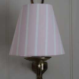 Candy Floss Pink Stripe Luxury Candle Clip Lampshade. Bespoke. Handmade. Wall Lights. Chandeliers - thumbnail 2