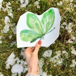 Wall Decals Leaf Butterflies, Home D??cor, For Walls, Furniture, Ceramic Tiles, Living Room Decals, Kitchen Decor - thumbnail 2