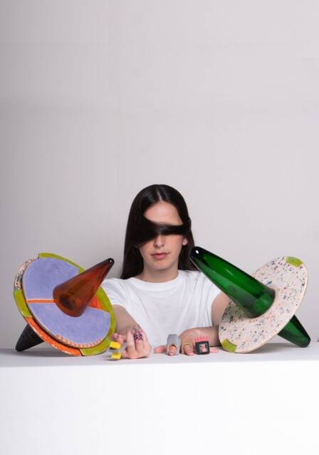 Original Glass Ceramic Sculpture, Modern Art, Geometry Decor - image 1