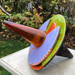 Original Glass Ceramic Sculpture, Modern Art, Geometry Decor - thumbnail 2