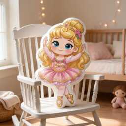 Personalized Ariel Ballet Girl Plush Pillow With Custom Name, Soft Doll Cushion Gift For Girls Birthday, Mermaid Princess Room Decor - thumbnail 2