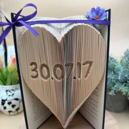 Anniversary Card, Six Digit Date, Deluxe Gift, Folded Book Art - thumbnail 2