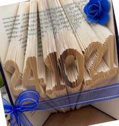 Anniversary Card, Six Digit Date, Deluxe Gift, Folded Book Art - thumbnail 1