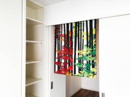 Japanese Noren Order Made, Red Momiji Door Curtain, Japanese Tenugui, Japan Maple Tree Noren, Wall Tapestry, Fabric Panel - thumbnail 1