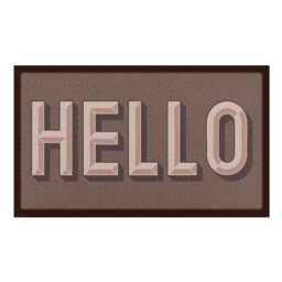 Hello Chocolate Brown Doormat Recycled PVC, Anti-Slip - 70x40cm - thumbnail 2