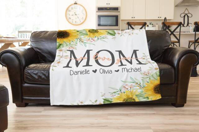 Christmas Gift For Mom, Grandma & Mom Present, We Love You Blanket, From Kids Wife, Grandparent - image 1