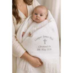Personalised Baby Shawl Blanket Christening Baptism Naming Ceremony Gift - thumbnail 2