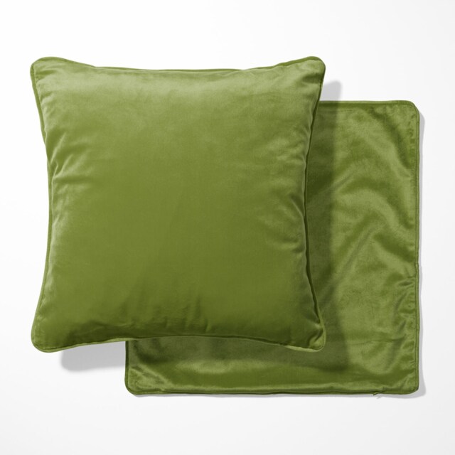 Extra Larger Olive Green Velvet Double Sided Cushion With Optional Piping, Pillow Cover, Cushion, 19 Inch Square - image 1
