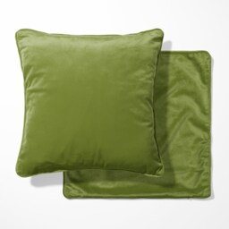 Extra Larger Olive Green Velvet Double Sided Cushion With Optional Piping, Pillow Cover, Cushion, 19 Inch Square - thumbnail 1