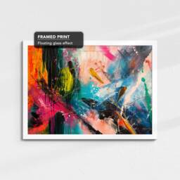 Paint Brush Splat Contemporary Abstract Oil Painting Strokes Style Wall Art Framed Canvas Poster Print Home Kitchen Living Room Decor Gift - thumbnail 3