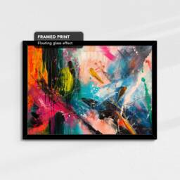Paint Brush Splat Contemporary Abstract Oil Painting Strokes Style Wall Art Framed Canvas Poster Print Home Kitchen Living Room Decor Gift - thumbnail 2