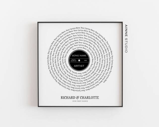 Song Lyrics Print, Favourite Anniversary Gift, First Dance Lyrics, Wedding Gift For Wife Husband, Our Song, Gifts Him Her, Cp - image 1