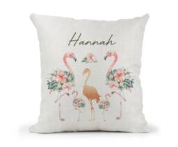 Personalised Cushion, Rose Gold /Floral Flamingo .. Special Birthday. Bedroom Decor..daughter/Friend/Sister Gift - thumbnail 1