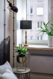 Hand Turned Oak Table Lamp/ Wooden Lamp