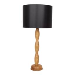 Hand Turned Oak Table Lamp/ Wooden Lamp - thumbnail 2