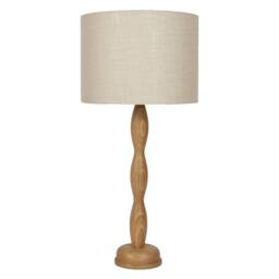Hand Turned Oak Table Lamp/ Wooden Lamp - thumbnail 3