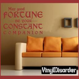 May God Fortune Be Your Constant Companion - Vinyl Wall Decal Quotes Sticker In026Maygoodiiiet - thumbnail 1
