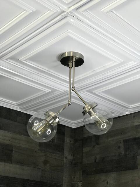 Hephaestus Adjustable 2 Light 6In Globe Mid Century Modern Industrial Semi Flush - image 1
