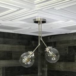 Hephaestus Adjustable 2 Light 6In Globe Mid Century Modern Industrial Semi Flush - thumbnail 2