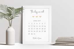 Personalised Memorable Date Print, Valentine's Day Gift, Custom Wall Art Framed Picture, Present For Him, Her Nl - thumbnail 1