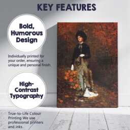 Elegant Victorian Lady Autumn Leaves Portrait Painting Canvas Wall Art Print Decor Picture Ready To Hang - thumbnail 2