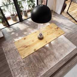 Brigg Dining Table Rustic Solid Wood Industrial Straight Edge Star Steel Base - thumbnail 3