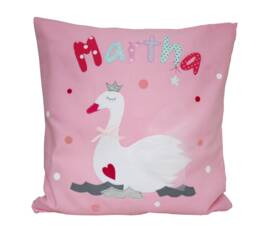 Personalized Name Pillow - Little Swan - Baby & Children's Pillow, Birth Communion