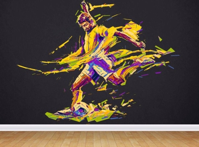 Painteeze Soccer Player Painting Like Modern Wall Decor, Decal, Sticker Cfb 16 - image 1