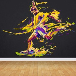 Painteeze Soccer Player Painting Like Modern Wall Decor, Decal, Sticker Cfb 16 - thumbnail 2
