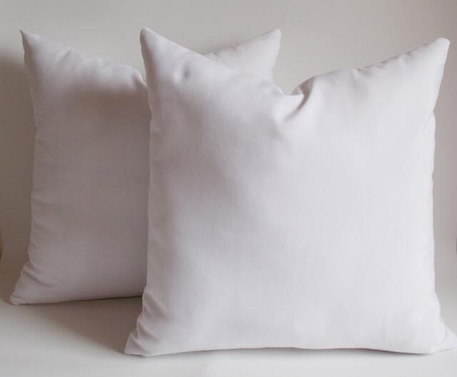 White Cotton Canvas Pillow Covers Set Of 2, 20x20 Inch - image 1