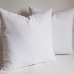 White Cotton Canvas Pillow Covers Set Of 2, 20x20 Inch - thumbnail 3