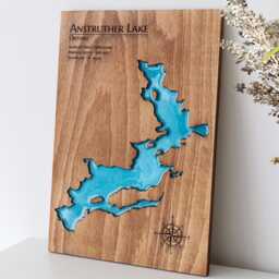 Personalized Lake Map Wood Wall Art Resin Detail, Push Pins Included - thumbnail 2