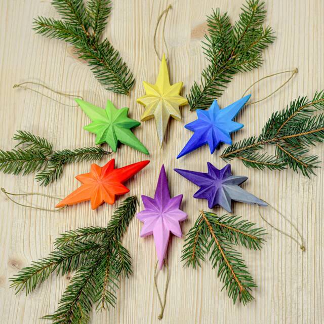 Handmade Star Christmas Tree Decorations - Waldorf Inspired - image 1