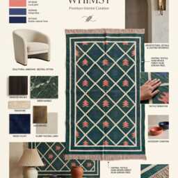 Boho Tribal Cotton Rug - Forest Green Geometric Dhurrie For Living Room Decor & Curated Interiors in Custom Options - thumbnail 3