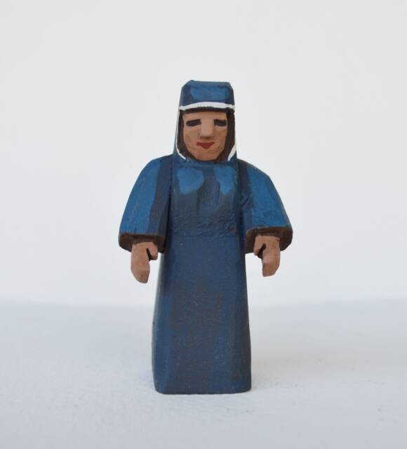 Hand Carved Wooden Mrs Noah - image 1