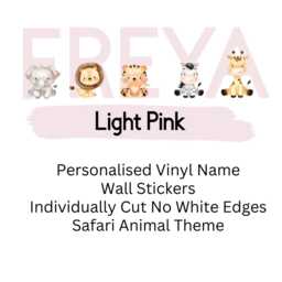 Personalized Jungle Animal Name Stickers Safari Theme Vinyl Decal - thumbnail 3