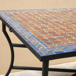 Customizable Mosaic Table Blue & Brown Rectangular Tiles Table - Outdoor Furniture - thumbnail 4