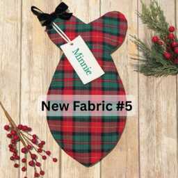 Personalized Plaid Cat Stocking Handmade Fish-Shaped Christmas Stocking - thumbnail 3
