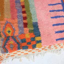 Custom Fabulous Azilal Rug, Authentic Moroccan Rug, Abstract Multicolored Carpet, Handmade Bohemian Rug - thumbnail 4