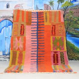 Custom Fabulous Azilal Rug, Authentic Moroccan Rug, Abstract Multicolored Carpet, Handmade Bohemian Rug - thumbnail 1