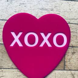 Acrylic Candy Heart Wall Decor Hot Pink, Slogan Sign - thumbnail 2